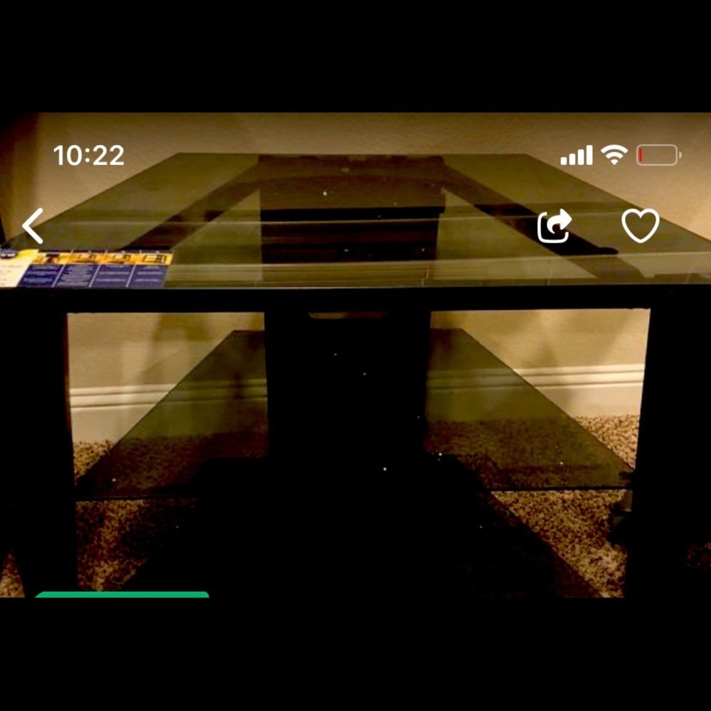 Two tier glass TV stand